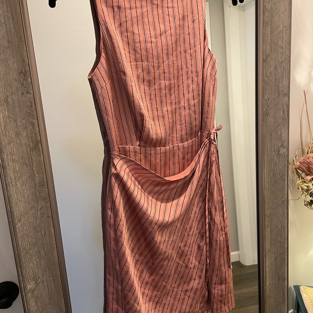 Express Backless Pink Striped Dress